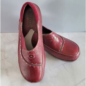 L'Artiste by Spring Step Burbank Leather Clogs Bordeaux Red Womens Size: 40/US 9